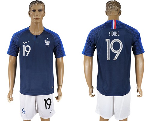 France #19 Sidibe Home Soccer Country Jersey