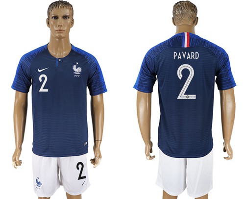 France #2 Pavard Home Soccer Country Jersey