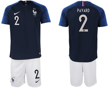 France #2 Pavard Home Soccer Country Jersey