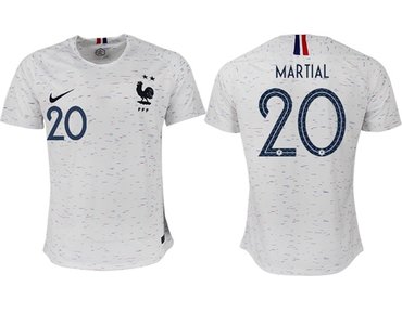 France #20 Martial Away Soccer Country Jersey