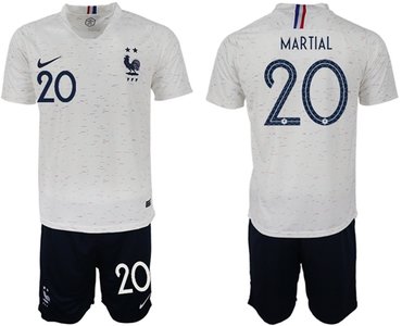 France #20 Martial Away Soccer Country Jersey