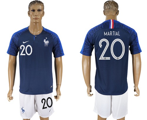 France #20 Martial Home Soccer Country Jersey