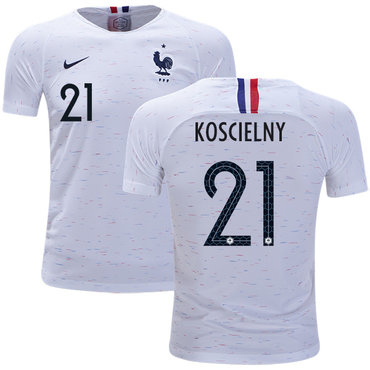 France #21 Koscielny Away Kid Soccer Country Jersey