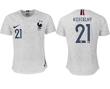 France #21 Koscielny Away Soccer Country Jersey