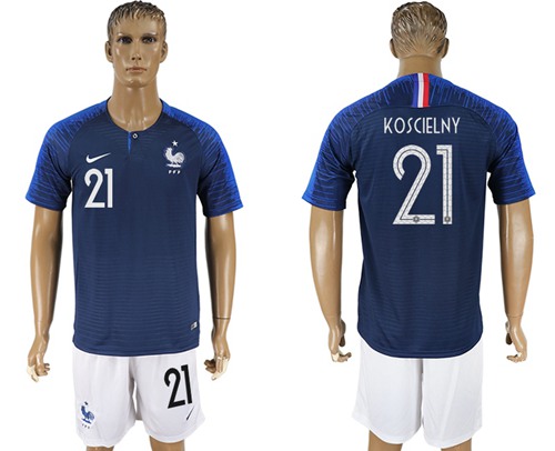 France #21 Koscielny Home Soccer Country Jersey
