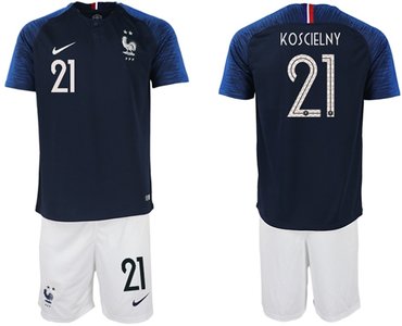 France #21 Koscielny Home Soccer Country Jersey