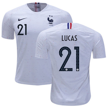 France #21 Lucas Away Soccer Country Jersey