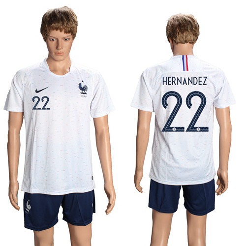 France #22 Hernandez Away Soccer Country Jersey