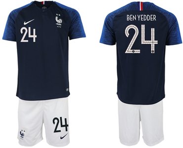 France #24 Ben Yedder Home Soccer Country Jersey