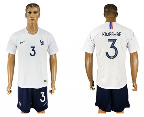France #3 Kimpembe Away Soccer Country Jersey