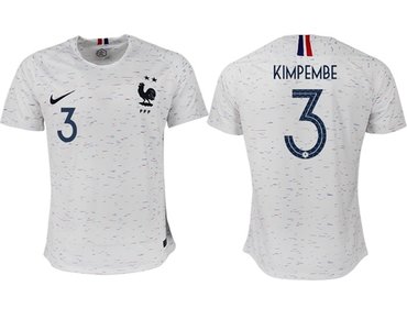 France #3 Kimpembe Away Soccer Country Jersey