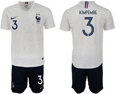 France #3 Kimpembe Away Soccer Country Jersey