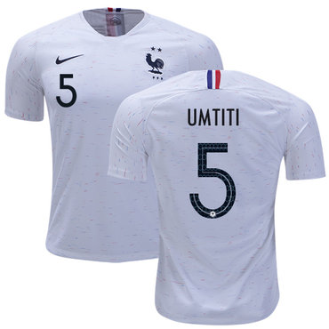 France #5 Umtiti Away Soccer Country Jersey