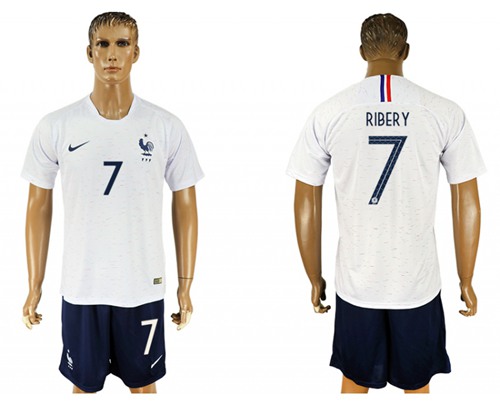 France #7 Ribery Away Soccer Country Jersey