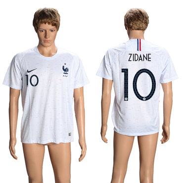 France 10 ZIDANE Away 2018 FIFA World Cup Thailand Soccer Jersey