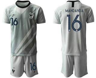 France 16 MANDANDA Gray Goalkeeper UEFA Euro 2020 Soccer Jerseys.