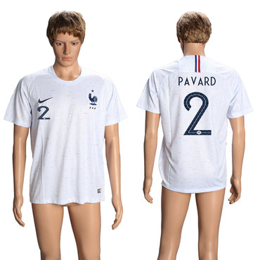 France 2 PAVARD Away 2018 FIFA World Cup Thailand Soccer Jersey