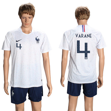 France 4 VARANE Away 2018 FIFA World Cup Soccer Jersey