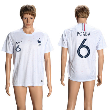 France 6 POGBA Away 2018 FIFA World Cup Thailand Soccer Jersey