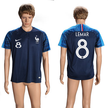 France 8 LEMAR Home 2018 FIFA World Cup Thailand Soccer Jersey