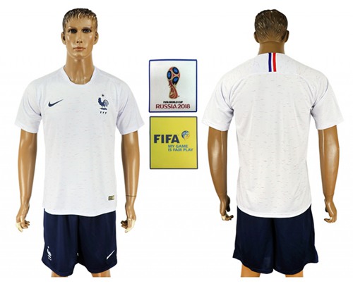 France Blank Away Soccer Country Jersey