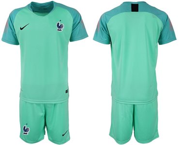 France Blank Green Goalkeeper Soccer Country Jersey