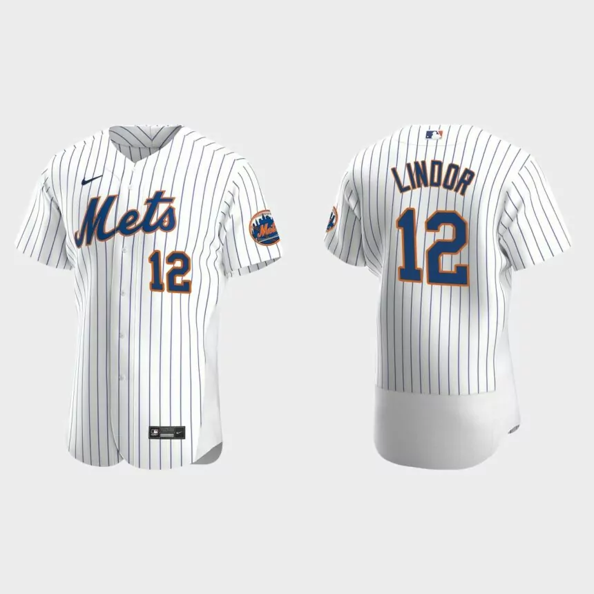 Francisco Lindor #12 New York Mets Authentic Home Jersey – White