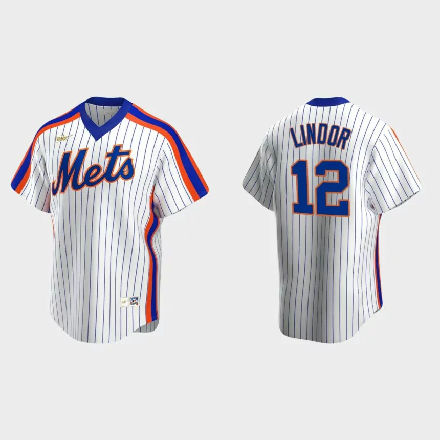 Francisco Lindor #12 New York Mets Cooperstown Collection Home Jersey – White