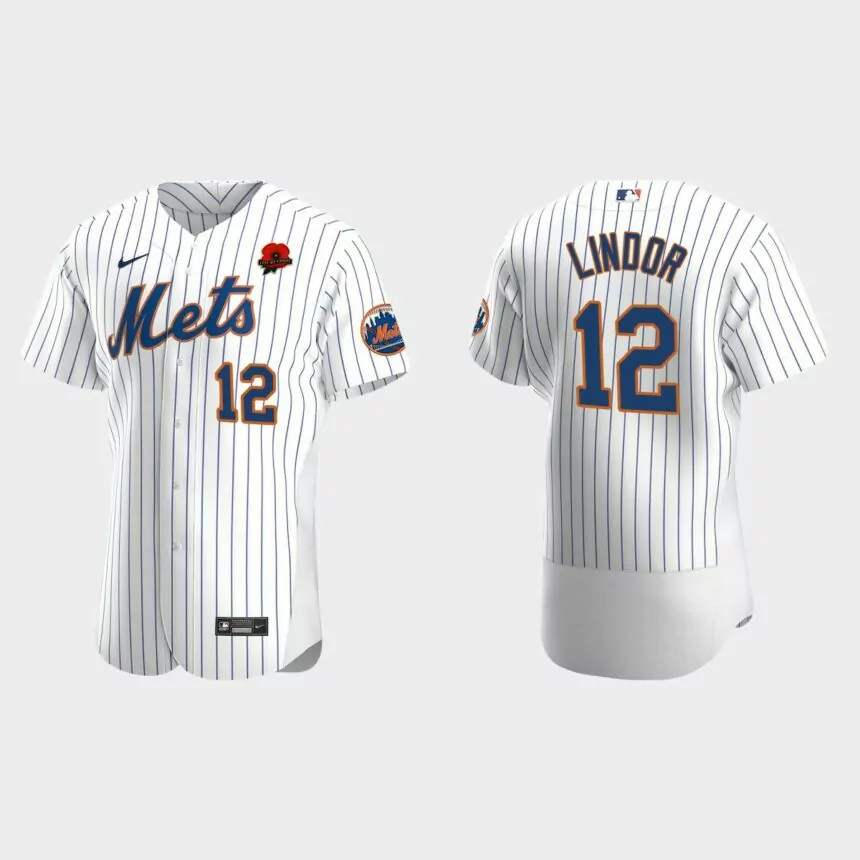 Francisco Lindor New York Mets 2021 Memorial Day Authentic Jersey – White