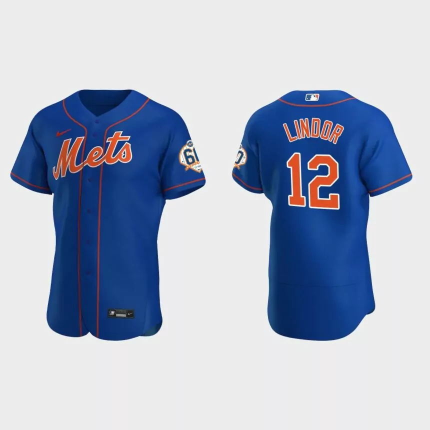 Francisco Lindor New York Mets 60th Anniversary Alternate Authentic Jersey – Royal