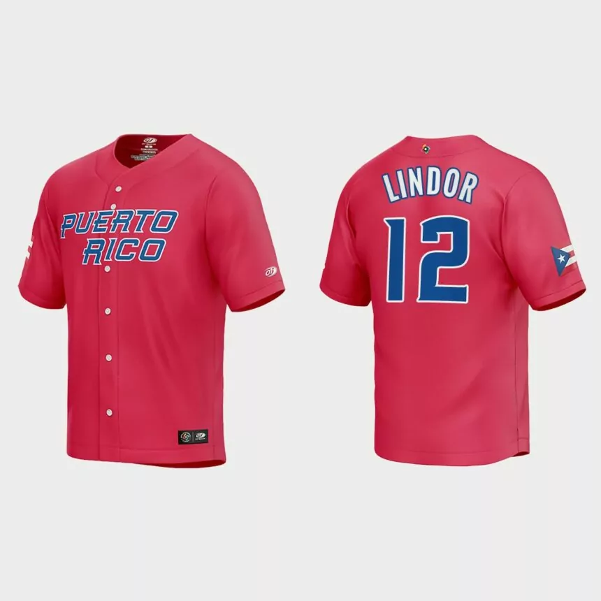 Francisco Lindor Puerto Rico Baseball 2023 World Baseball Classic Jersey – Red