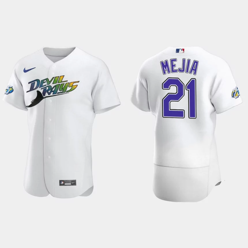 Francisco Mejia Tampa Bay Rays 25th Anniversary Authentic Jersey – White