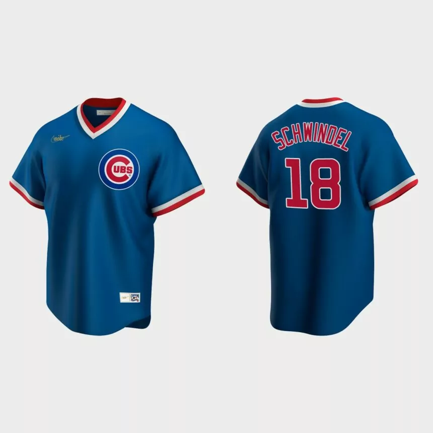 Frank Schwindel Chicago Cubs Cooperstown Collection Road Jersey – Royal
