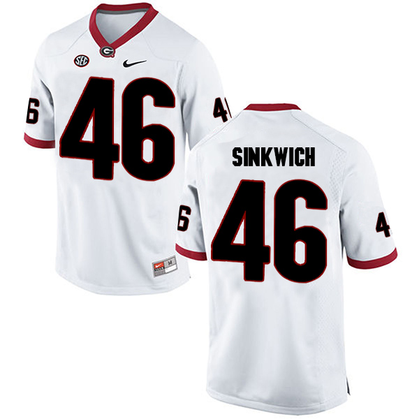Frank Sinkwich Georgia Bulldogs Men's Jersey - #46 NCAA White Limited Away