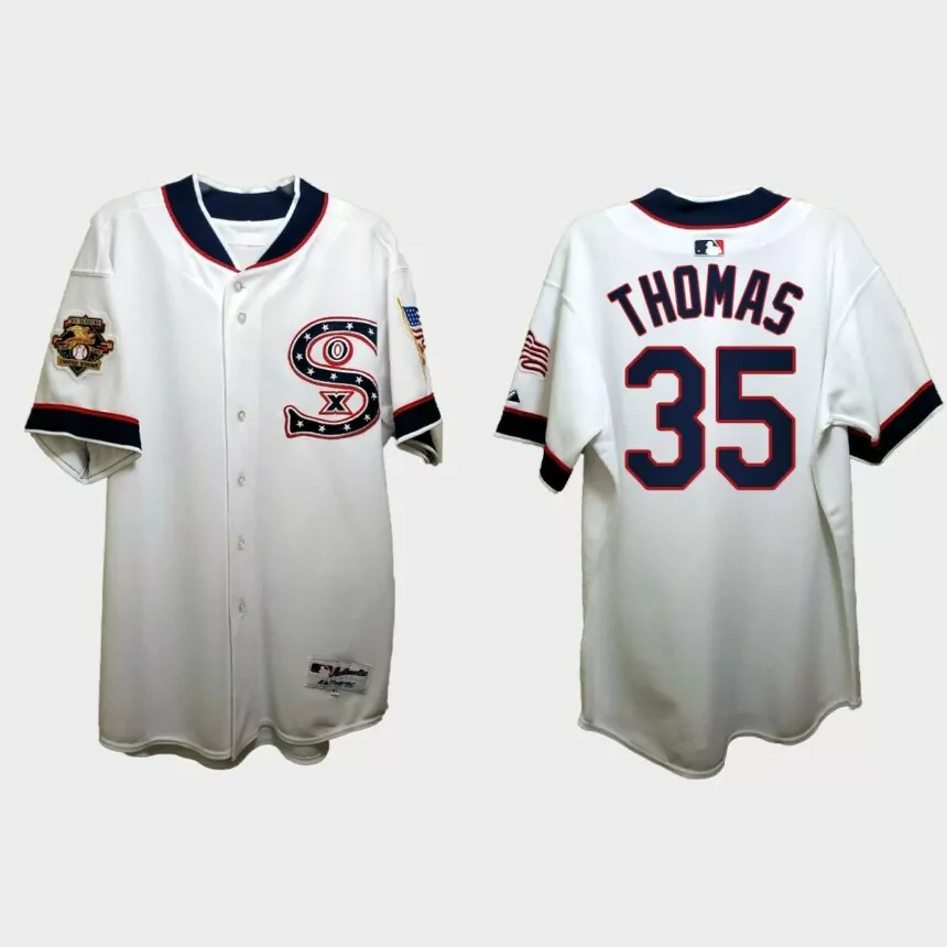 Frank Thomas Chicago White Sox Independence Day 1917 Throwback Jersey – White