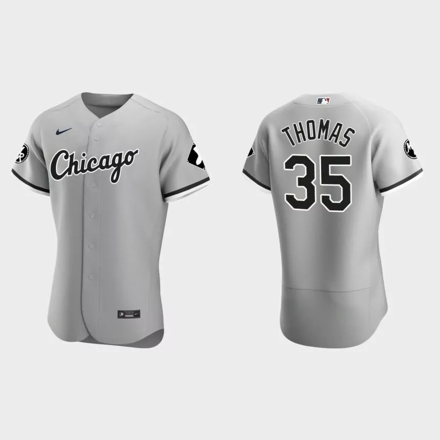 Frank Thomas Chicago White Sox MR Patch Authentic Jersey – Gray
