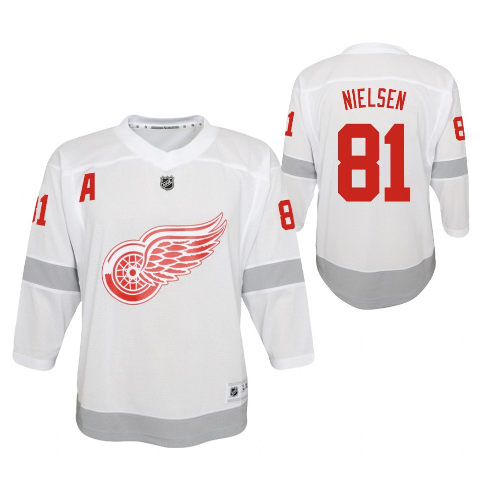 Frans Nielsen Detroit Red Wings 2021 Reverse Retro White Youth Jersey Special Edition