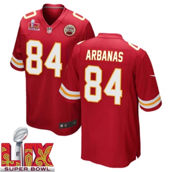 Fred Arbanas No 84 Men Super Bowl LIX Kansas City Chiefs Home Game 2025 Jersey- Replica