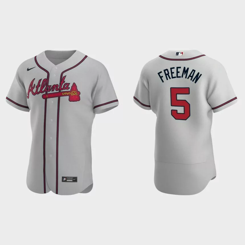 Freddie Freeman #5 Atlanta Braves Gray Authentic 2020 Road Jersey