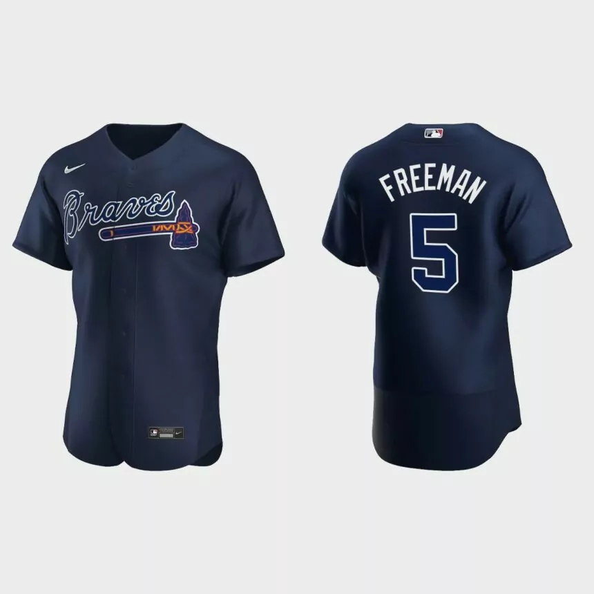 Freddie Freeman #5 Atlanta Braves Navy Authentic Player 2020 Alternate Jersey