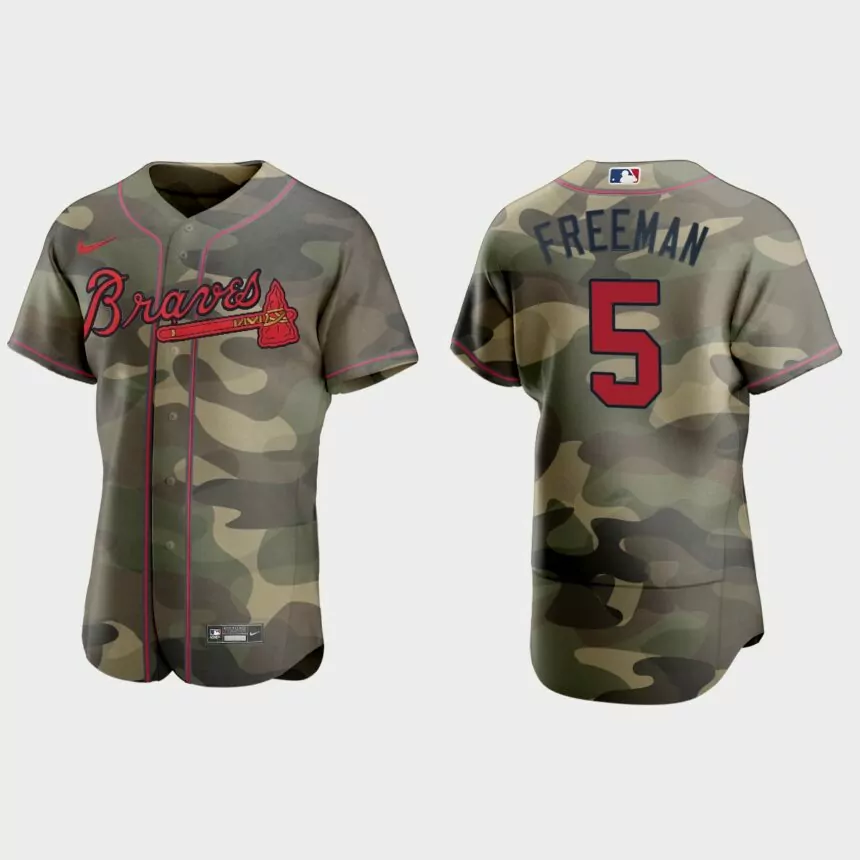 Freddie Freeman Atlanta Braves 2021 National Armed Forces Day Authentic Jersey – Camo