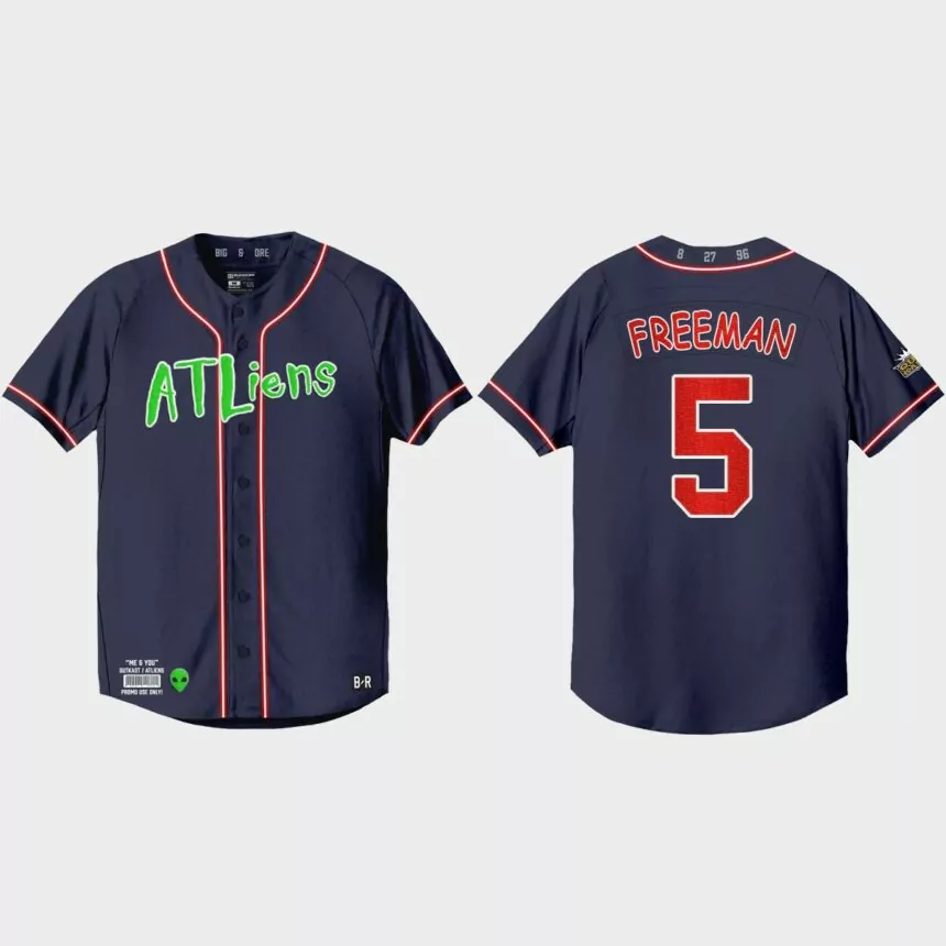 Freddie Freeman Atlanta Braves 25th Anniversary Baseball Outkast Jersey – Navy