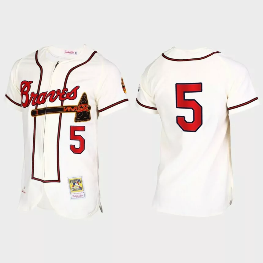 Freddie Freeman Atlanta Braves Throwback Authentic Jersey – Cream