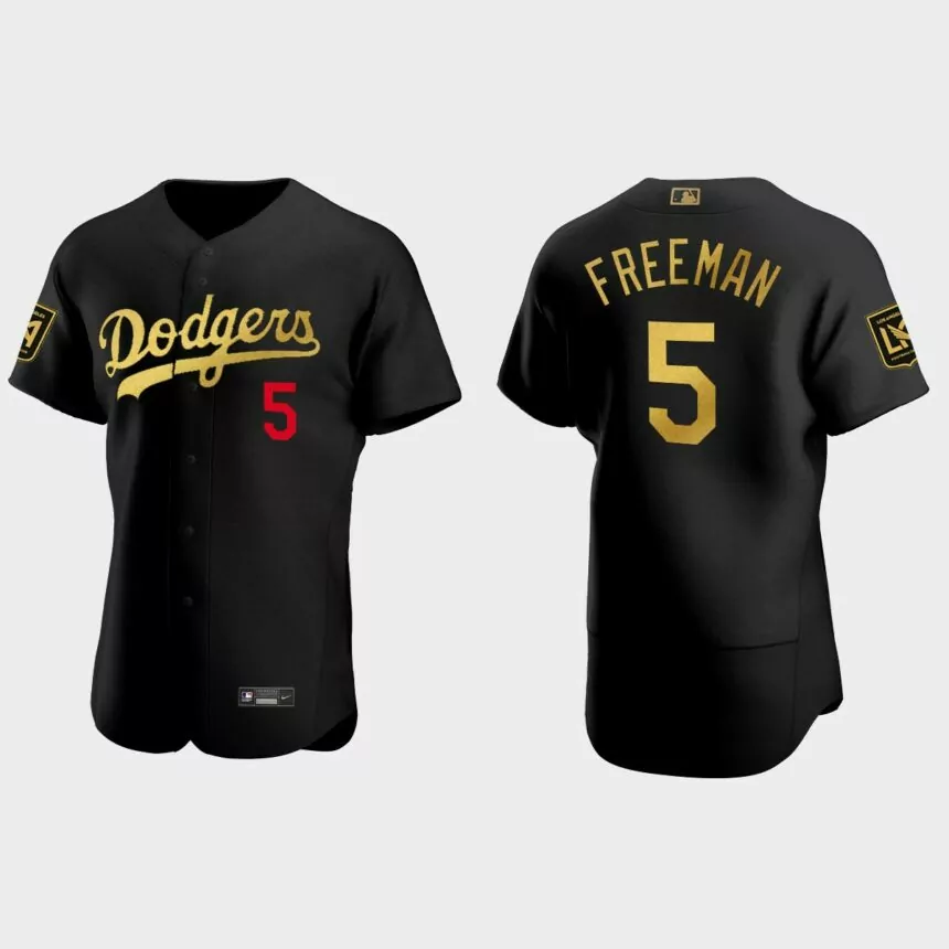 Freddie Freeman Los Angeles Dodgers LAFC Night Authentic Jersey – Black