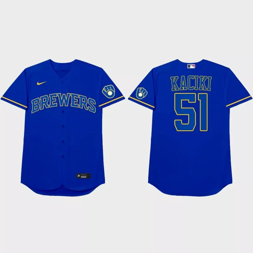 Freddy Peralta Nickname Brewers 2021 Players’ Weekend Kaciki Jersey – Royal