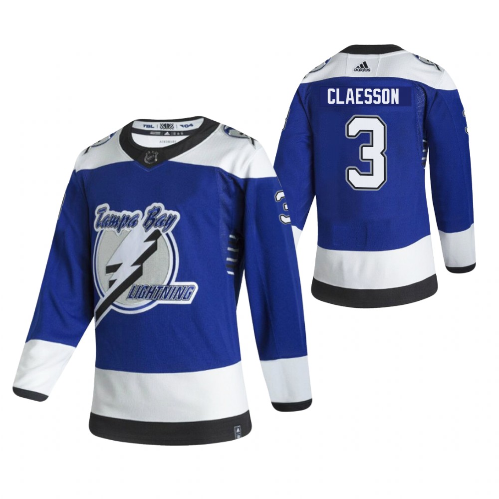 Fredrik Claesson Tampa Bay Lightning Reverse Retro Blue Men's Jersey Authentic