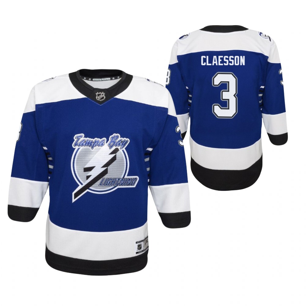 Fredrik Claesson Tampa Bay Lightning Reverse Retro Blue Youth Jersey