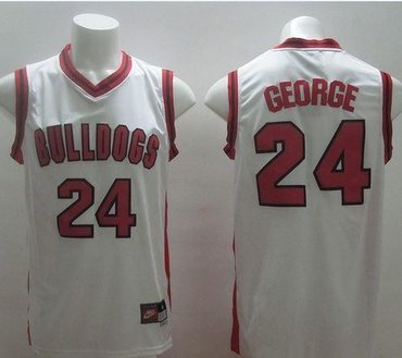Fresno State Bulldogs #24 Paul George White Basketball Stitched NCAA Jersey