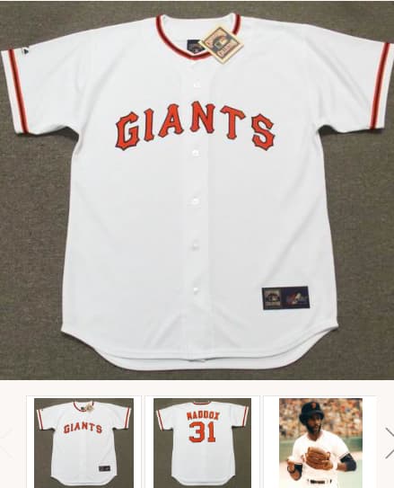 GARRY MADDOX San Francisco Giants 1973 Majestic Cooperstown Home Baseball Jersey