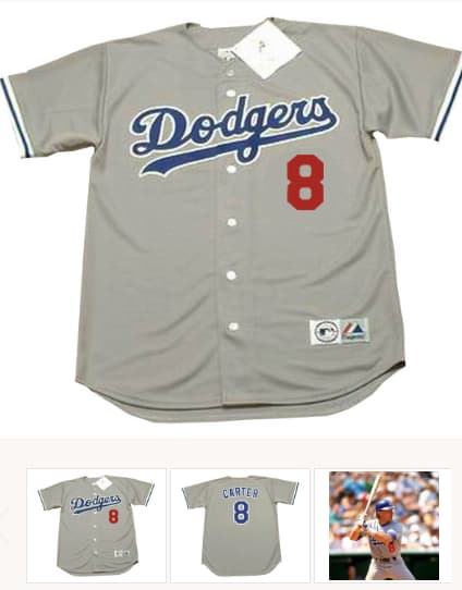 GARY CARTER Los Angeles Dodgers 1991 Majestic Throwback Away Baseball Jersey